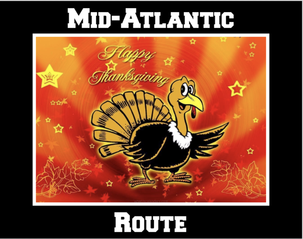 Round-Trip Thanksgiving Bus - Mid-Atlantic Route